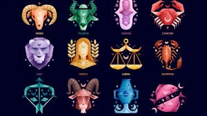 Illustration of the twelve zodiac signs